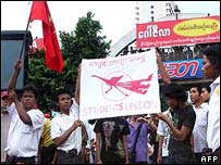 Protests in Rangoon on 27 September